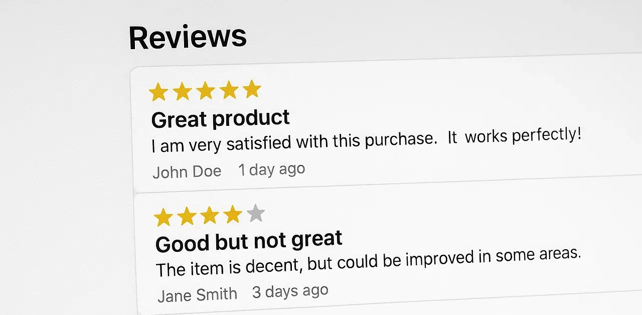 Website testimonials showing client satisfaction